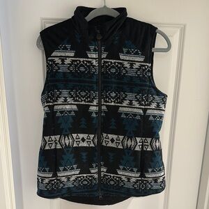 Tribal Patterned Zip-Up Vest